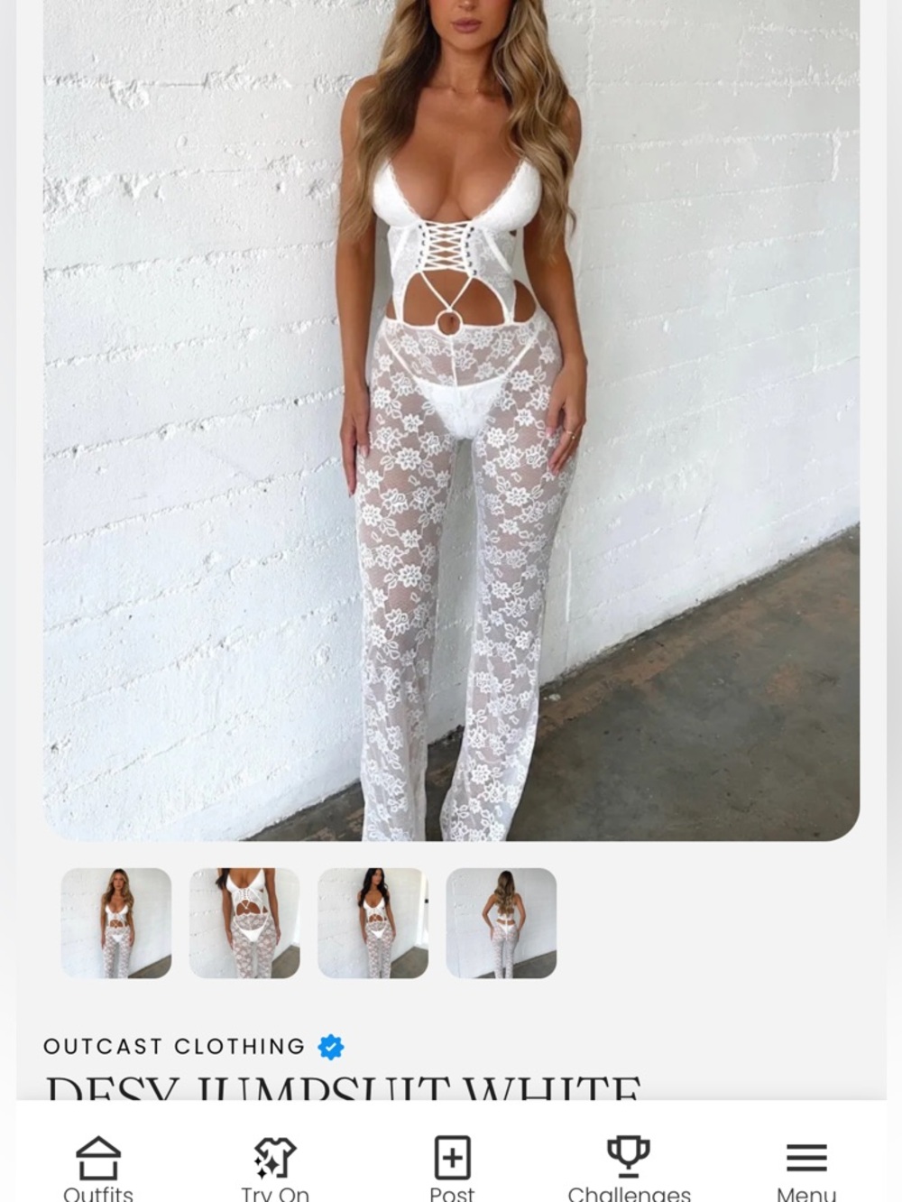 Desy White Lace Jumpsuit